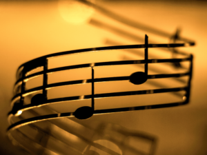 Note musicali su pentagramma