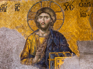 Cristo Pantocratore con aureola