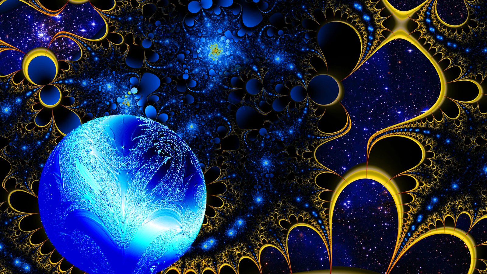 Pianeta blu astratto cosmico