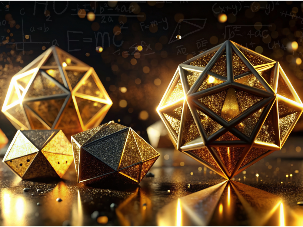 Geometric shapes with golden elements